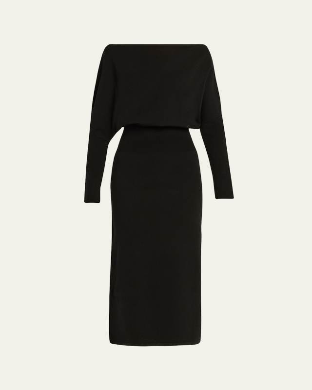 Janese Off-Shoulder Wool Midi Dress